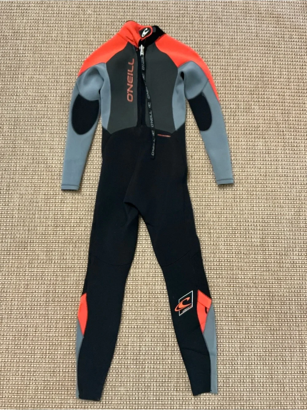 O'Neill Kids' Black Gray Orange One-Piece Wetsuit